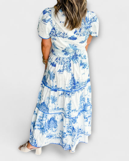 Sofia - Zeitloses Toile Maxi-Kleid