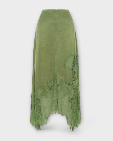 Fredrika – Satin-Set mit Spitzenakzenten und plissiertem Ausschnitt