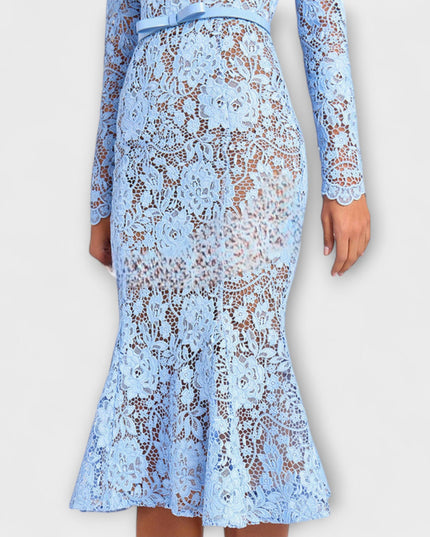 Martha - Elegantes Midi-Kleid aus floraler Spitze