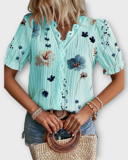 Emily - Modische Bluse mit spitzem Ausschnitt