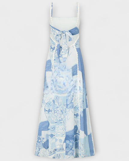 Julia - Slip Flared Leinen Maxikleid