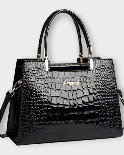 Ilse -  Glänzende Krokodilledermuster-Handtasche