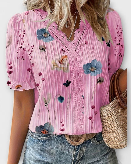 Emily - Modische Bluse mit spitzem Ausschnitt