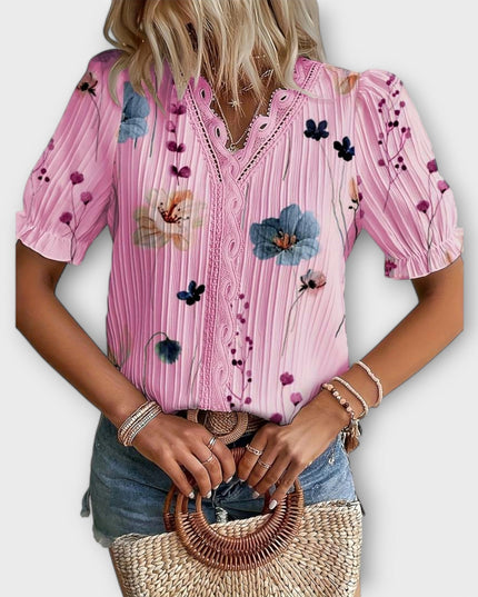 Emily - Modische Bluse mit spitzem Ausschnitt