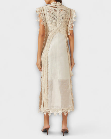 Leonie - Gewebtes Hohles Organza Maxikleid