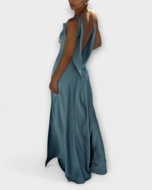 Susi - Schickes Satin-Maxikleid mit hohem Schlitz