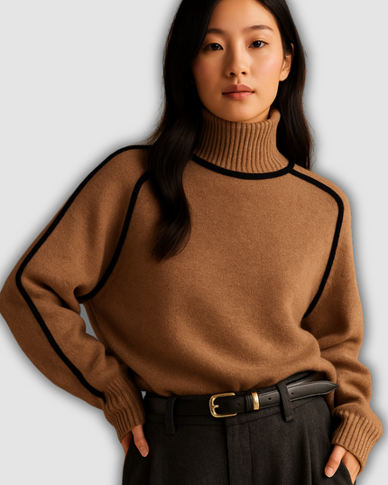 Ysabel - Gestrickter Rollkragenpullover mit eleganter Passform für Damen