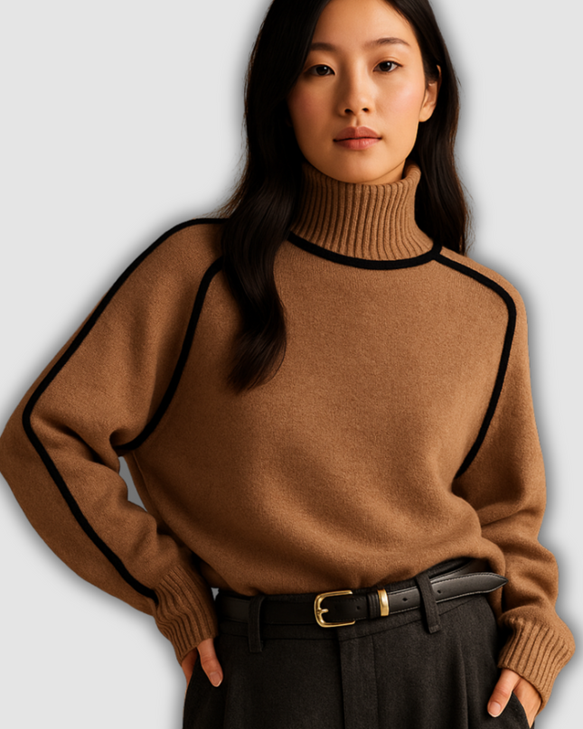 Ysabel - Gestrickter Rollkragenpullover mit eleganter Passform für Damen