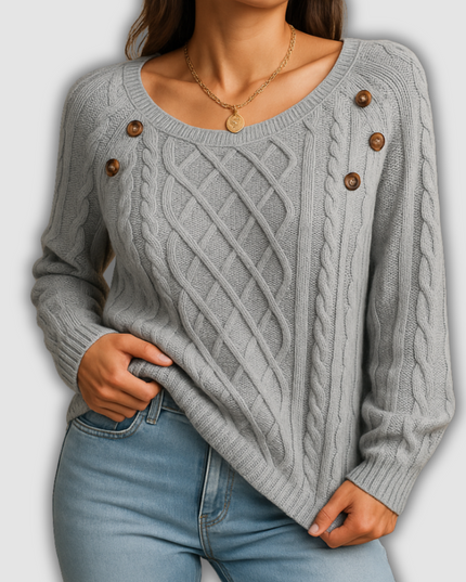 Lark- Damenstrickpullover mit langen Ärmeln