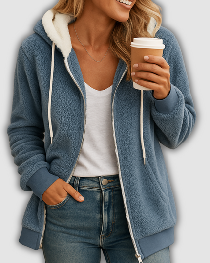 Wynne -Langes Damenfleecejacke mit Kapuze