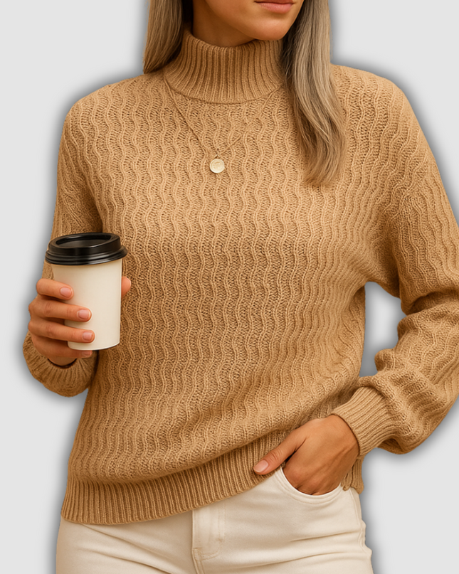 Davina -Stilvoller Damenstrickrollkragenpullover