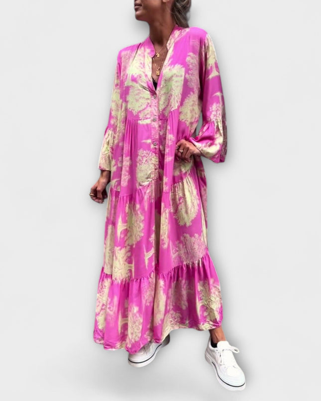Lilly - Elegantes Floral-Maxi-Kleid