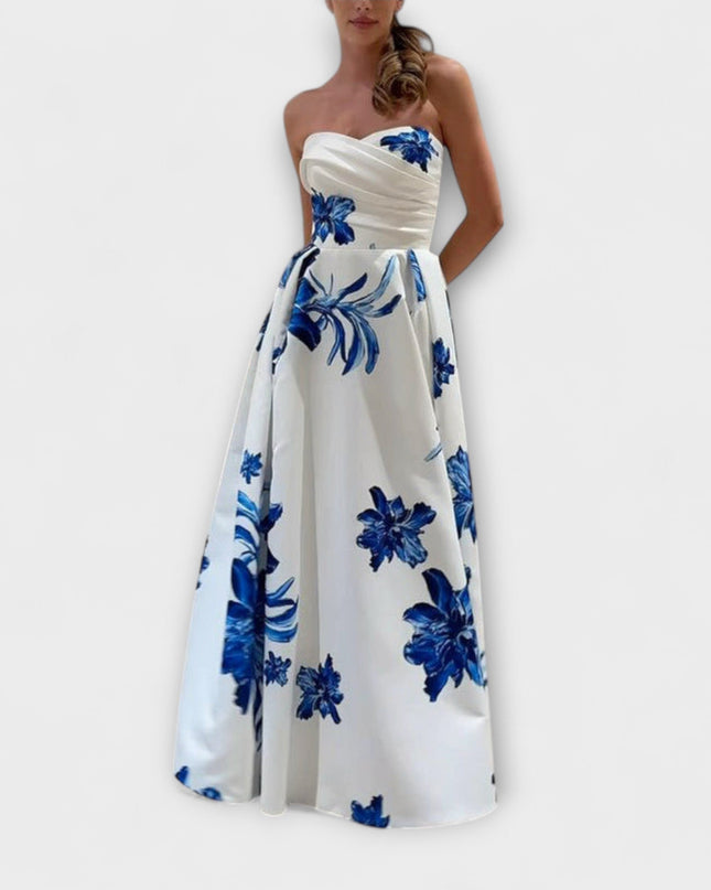 Martha - Schickes Off-Shoulder Blumen-Maxikleid