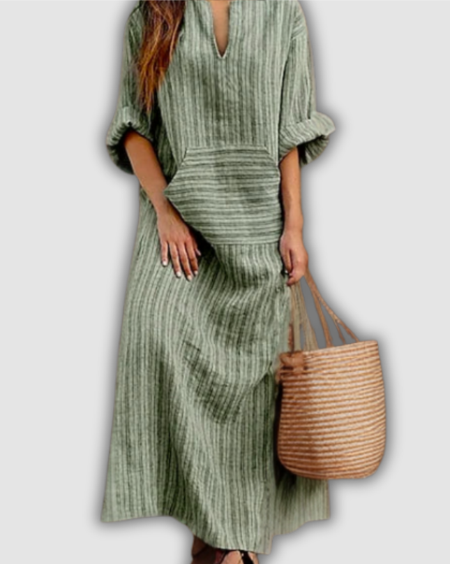 Gerlindis - Maxikleid mit Vintage-Streifen