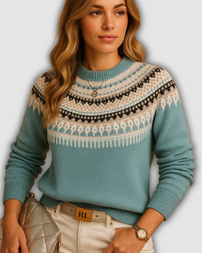 Haven - Damenstrickpullover im Boho-Stil mit Rundhalsausschnitt