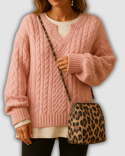 Taya - Atmungsaktiver Damenstrickpullover mit V-Ausschnitt