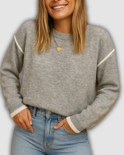 Gia - Damenstrickpullover mit Rundhalsausschnitt