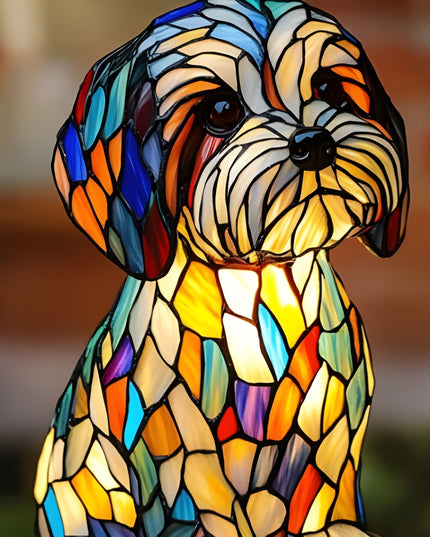 Mechthild - Magische Hundelampe aus Buntglas