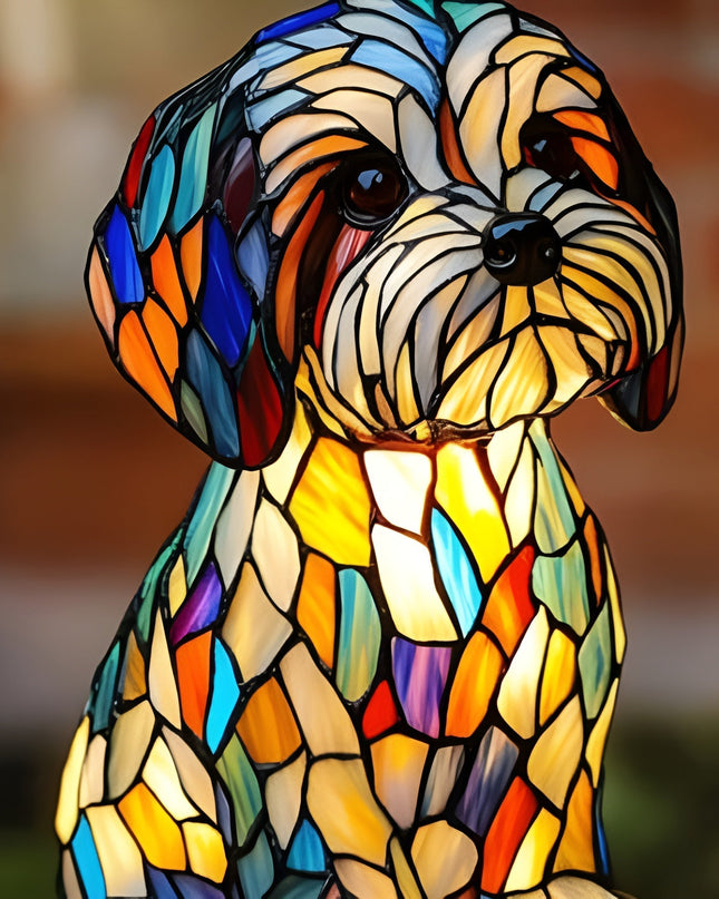 Mechthild - Magische Hundelampe aus Buntglas