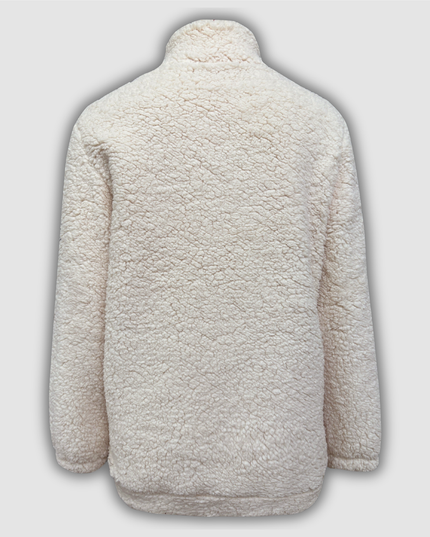Leokadia - Pullover mit Viertel-Reißverschluss und Aufnähern