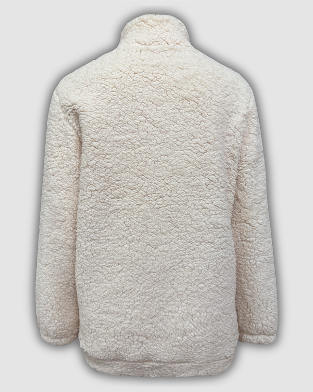 Leokadia - Pullover mit Viertel-Reißverschluss und Aufnähern