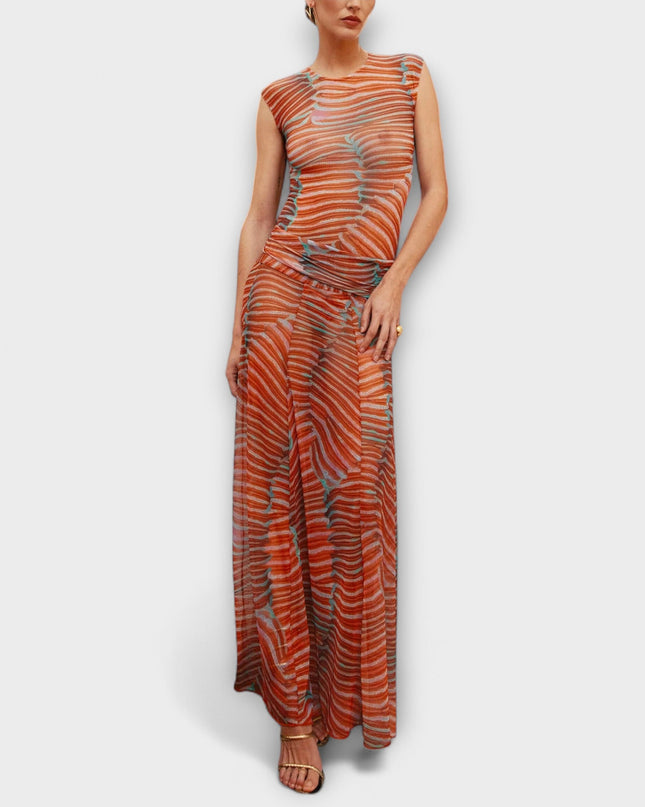 Phoenix - Schimmernder Wellen-Mesh-Bodysuit