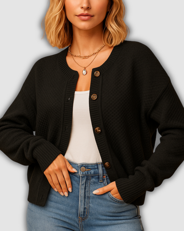 Gaia - Gestrickter Damencardigan mit Knöpfen