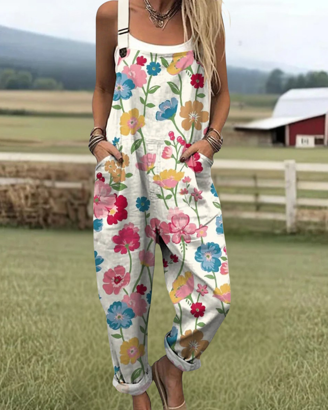 Irmgard - Vintage Blumen Jumpsuit Damen