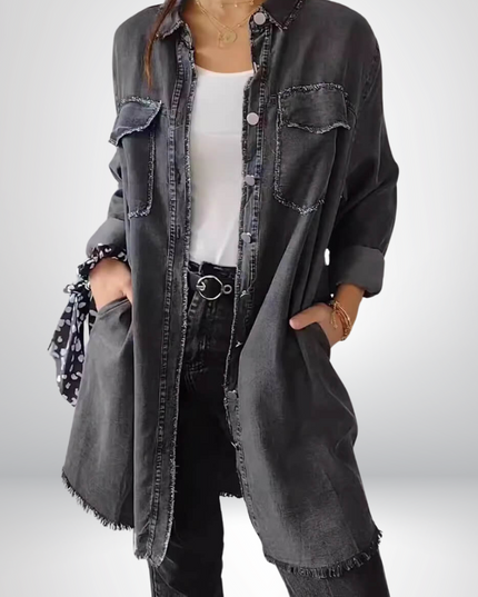 Thora - Stilvolle Jeansjacke mit Kragen