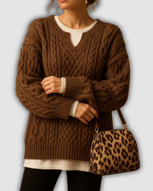 Petra - Übergroßer grobgestrickter Damenpullover