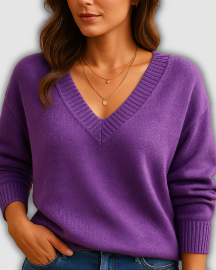 Farah - Damenstrickpullover mit V-Ausschnitt in Casual-Fit