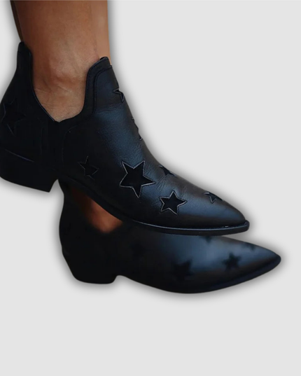 Lila - Western Stiefeletten mit Sternen