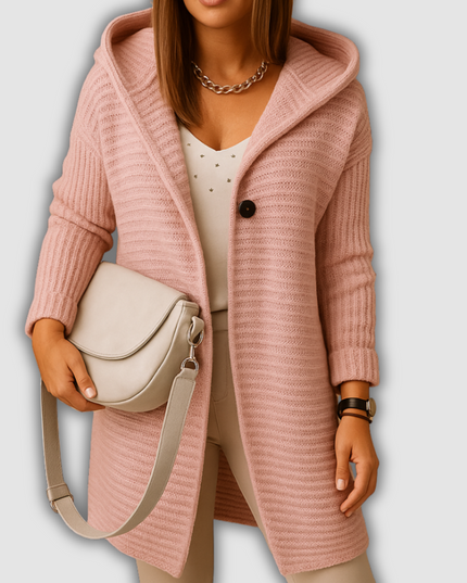 Clea - Offene Damenstrickjacke mit verlängerter Vorderseite