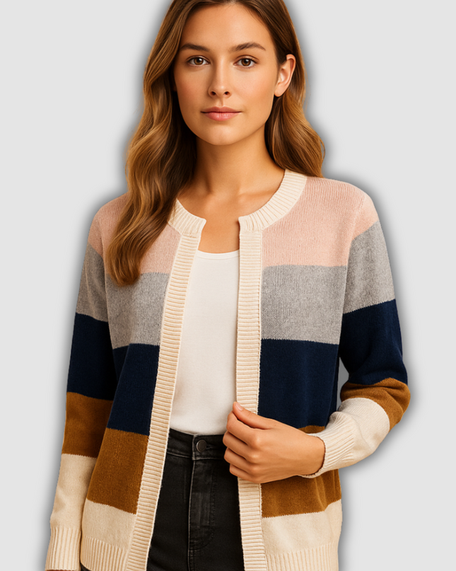 Danica - Langer offener Damencardigan mit eleganter Passform