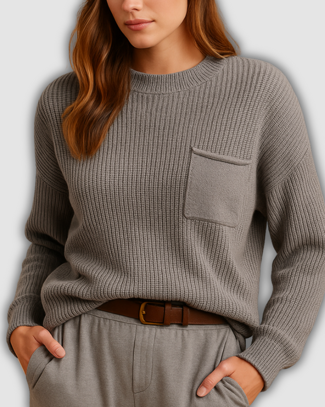 Halo - Minimalistischer gestrickter Damenpullover