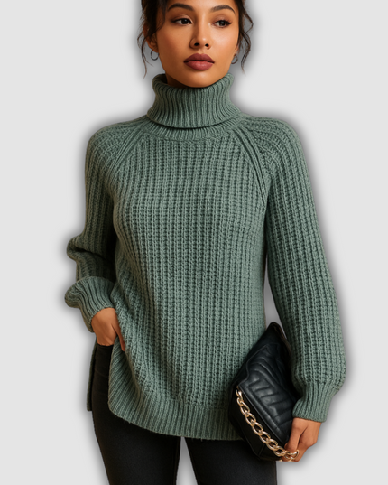 Kaia - Rollkragenpullover mit weicher Textur und minimalistischem Design für Damen