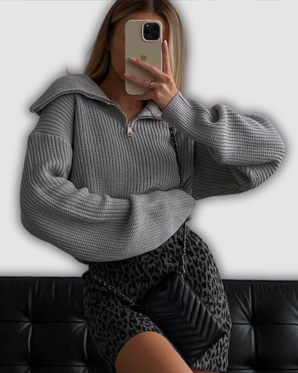 Nortrud - Pullover mit Reißverschluss