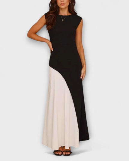 Annelie - Monochrome Farbblock Taillenkleid