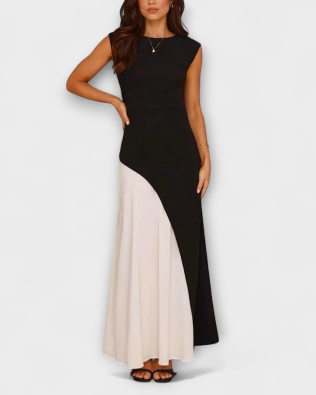 Annelie - Monochrome Farbblock Taillenkleid