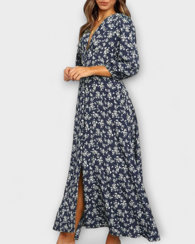 Ottilia - Blumenmuster Maxikleid für Damen