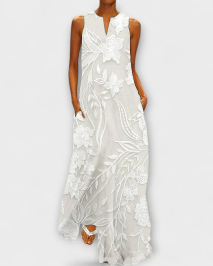 Bianca – Botanisches Maxikleid Mit Print