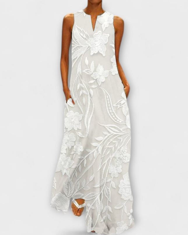Bianca – Botanisches Maxikleid Mit Print