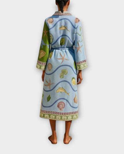 Hedda - Bedrucktes Twill Midi Hemdkleid mit Gürtel