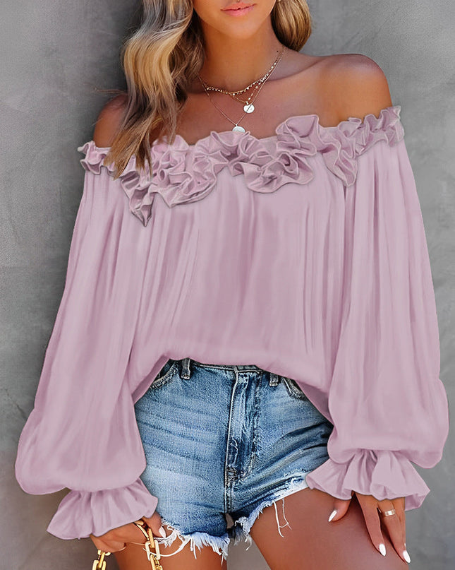 Jamie - Elegantes schulterfreies Langarmshirt