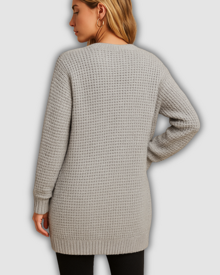 Vesper - Lange V-hals vest met zakken voor dames