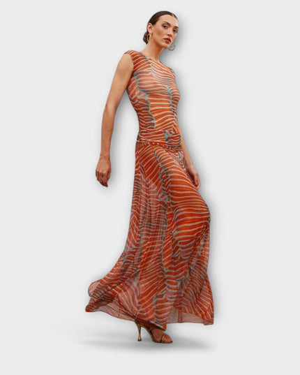 Phoenix - Schimmernder Wellen-Mesh-Bodysuit