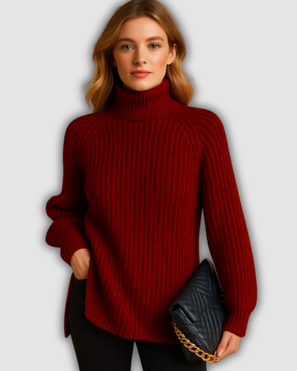 Kaia - Rollkragenpullover mit weicher Textur und minimalistischem Design für Damen