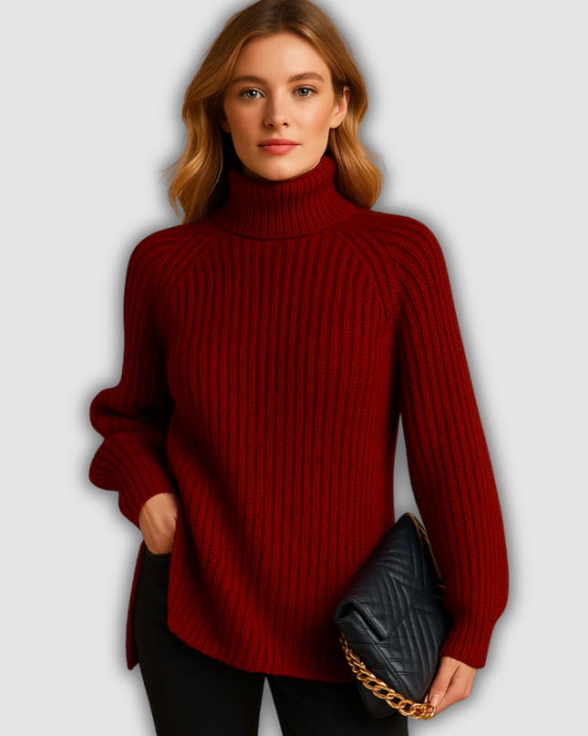Kaia - Rollkragenpullover mit weicher Textur und minimalistischem Design für Damen