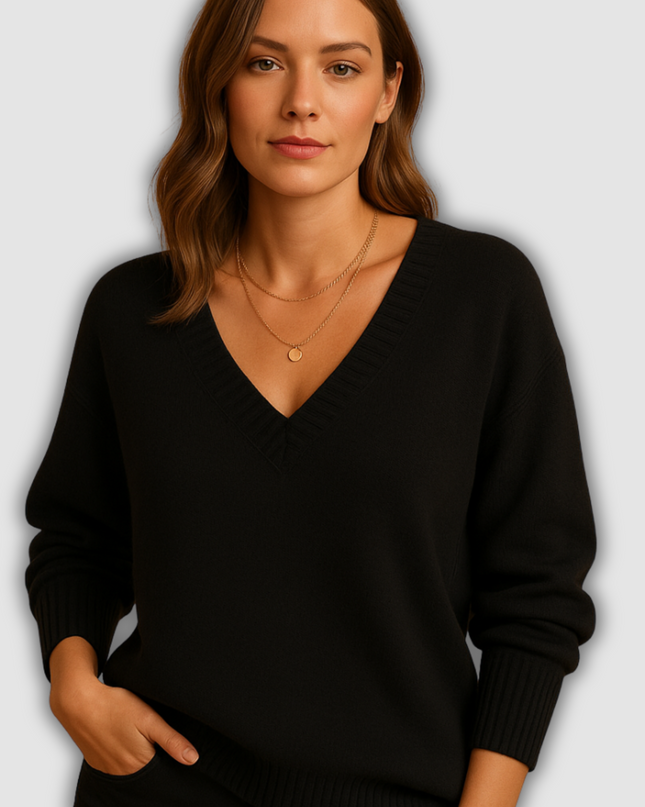 Greer - Damenstrickpullover mit V-Ausschnitt und eleganter Passform