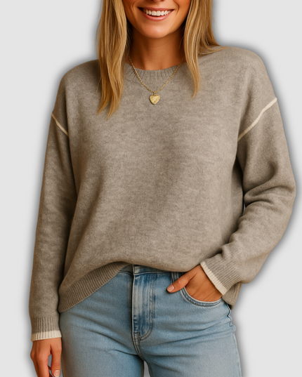 Gia - Damenstrickpullover mit Rundhalsausschnitt